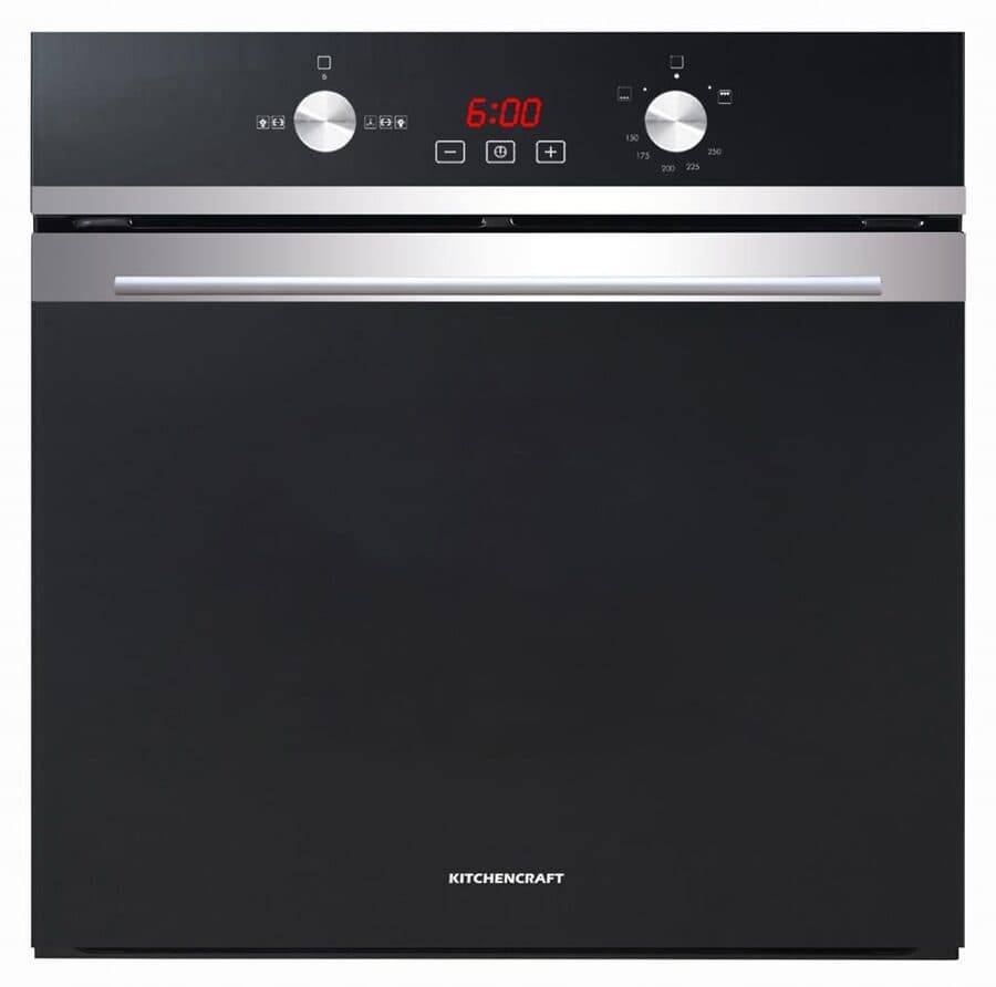 60cm Gas + Electric Oven — Black & Silver
